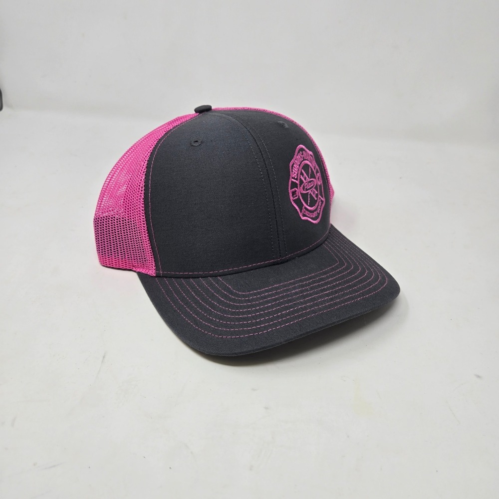 Richardson 112 Trucker Hat Charcoal Neon Pink Siddons-Martin Emergency Group Cap
